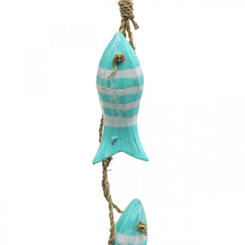 Floristik24 Maritime Deko Hänger Holzfische zum Hängen Klein Türkis L31cm
