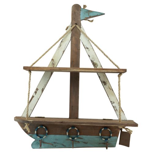 Wandregal Schiff Maritime Deko Holz Garderobe 62×14cm H75cm