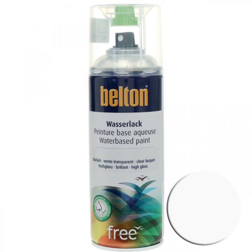 Floristik24 Belton free Wasserlack Hochglanz Klarlack Sprühdose 400ml