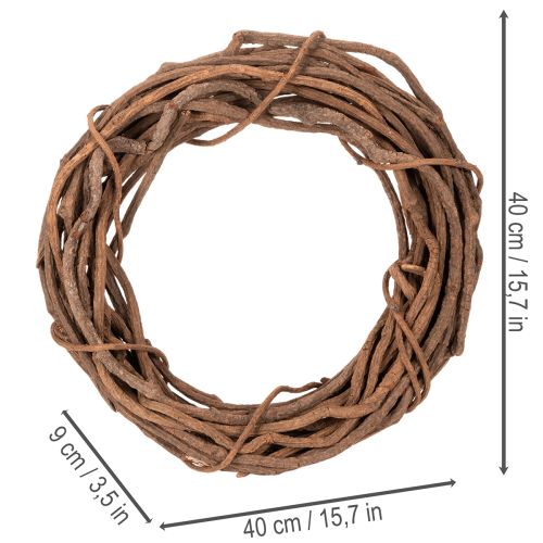 Weidenkranz Natur 40 cm rund aus Naturholz für Floristik und Dekoration | Floristik24.at