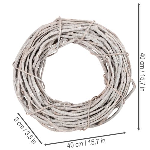 Weidenkranz aus geweißten Zweigen 40 cm für vielseitige Dekoration | Floristik24.at