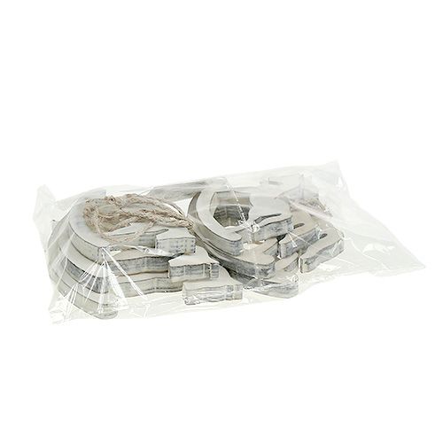 Floristik24 Weihnachtsdeko Schaukelpferd weiß gewaschen 12cm 6St