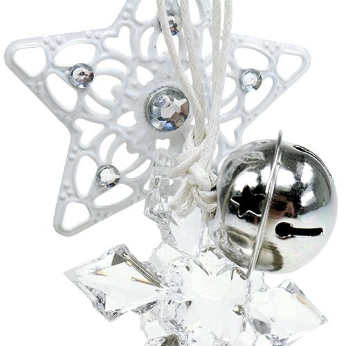 Floristik24 Weihnachtsanhänger Stern, Tannenbaum Weiß 25cm 2St