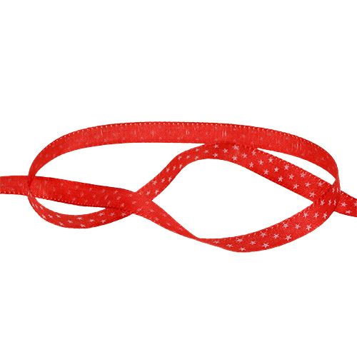 Artikel Weihnachtsband Rot mit Sternen 10mm 25m