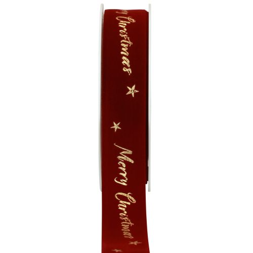 Geschenkband Weihnachtsband Rot Samtband 25mm 20m