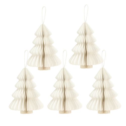 Artikel Weihnachtsbaum Papier Weihnachten Weiß Silber 20cm 5St