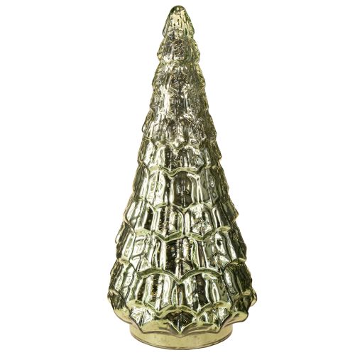 Floristik24 Weihnachtsbaum mit LED Beleuchtung Vintage Grün Gold 38cm