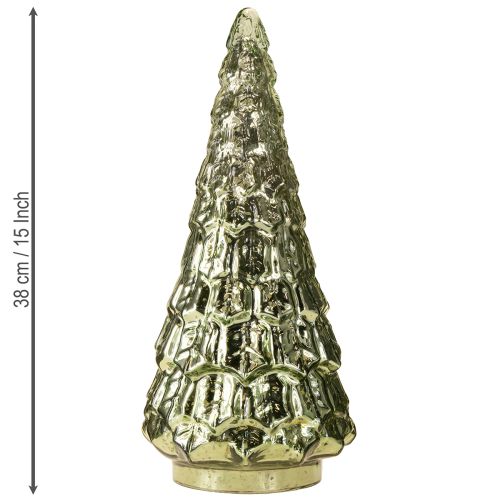 Artikel Weihnachtsbaum LED dekorativ glänzend Glas Vintage Grün Gold