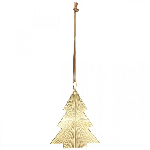Artikel Weihnachtsbaum Metall gold 8x10cm z.Hängen 3St.