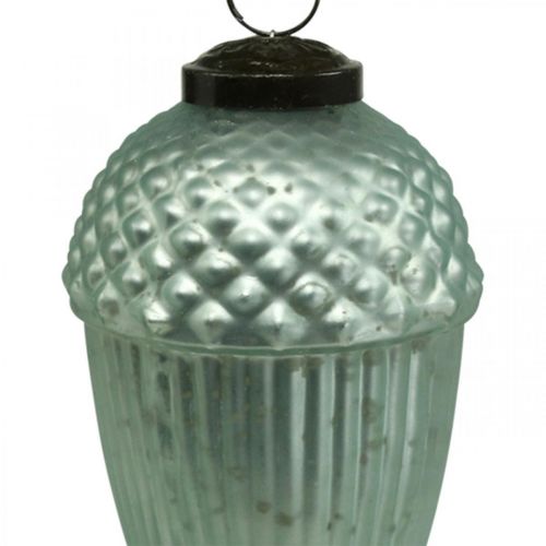 Floristik24 Weihnachtsbaumschmuck Eichel Glas Mint 11-14,5cm 3er-Set