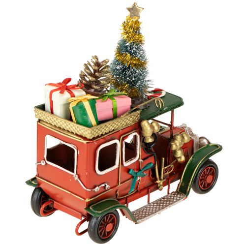 Artikel Weihnachtsdeko Oldtimer mit Geschenken und Zuckerstange auf dem Dach