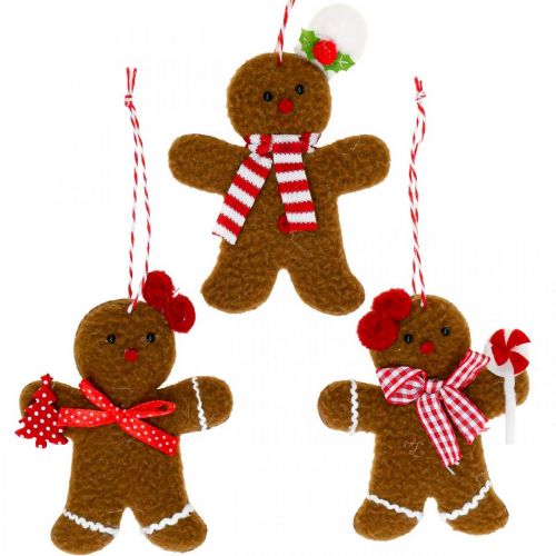 Floristik24 Weihnachtsdeko Lebkuchenmann Anhänger H9/10,5cm 3St