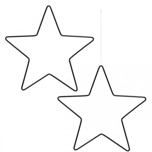 Artikel Weihnachtsdeko Metallstern Schwarz Deko Stern Anhänger 20cm 6 St
