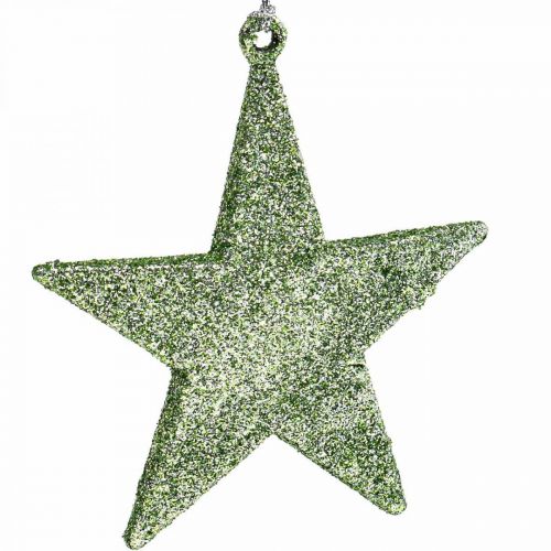 Artikel Weihnachtsdeko Stern Anhänger Mint Glitter 10cm 12St