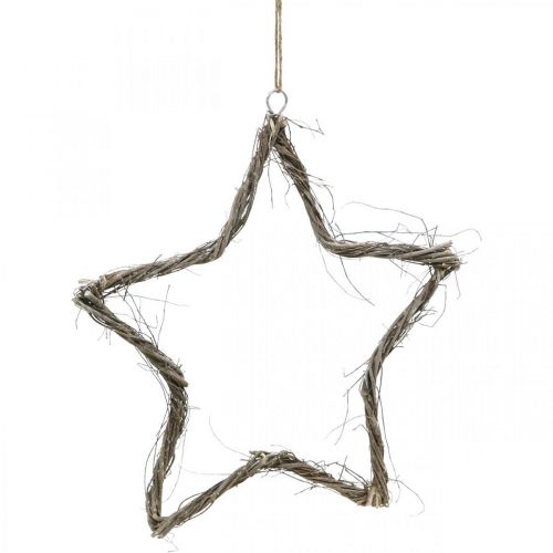 Artikel Weihnachtsdeko Stern Weiß gewaschen Sterne zum Aufhängen Ulme 30cm 4St