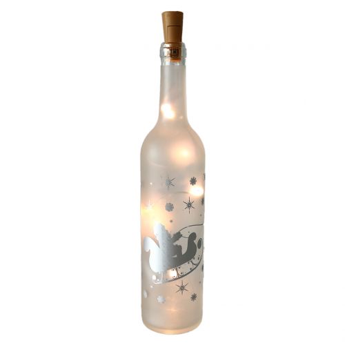 Floristik24 Weihnachtsdeko Glasflasche Weihnachtsmann mit Licht