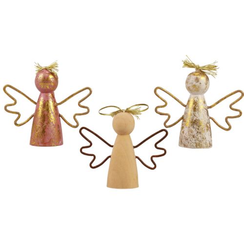 Artikel Weihnachtsengel Holz Deko Gold Dekohänger 9×3×7,5cm 6 St