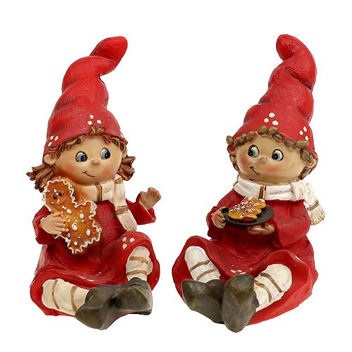 Floristik24 Weihnachtsfigur Kinder 11cm Rot 2St