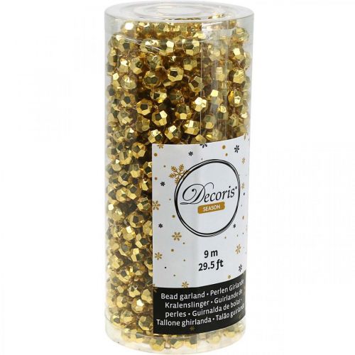 Artikel Weihnachtsgirlande Christbaumschmuck Kette Perlen Gold 9m