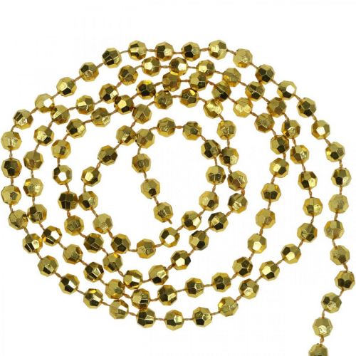 Floristik24 Weihnachtsgirlande Christbaumschmuck Kette Perlen Gold 9m