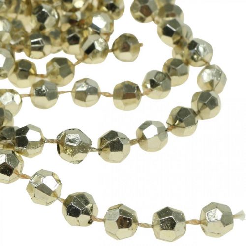 Floristik24 Weihnachtsgirlande Kette Perlen Hellgold Weihnachtsdeko 9m
