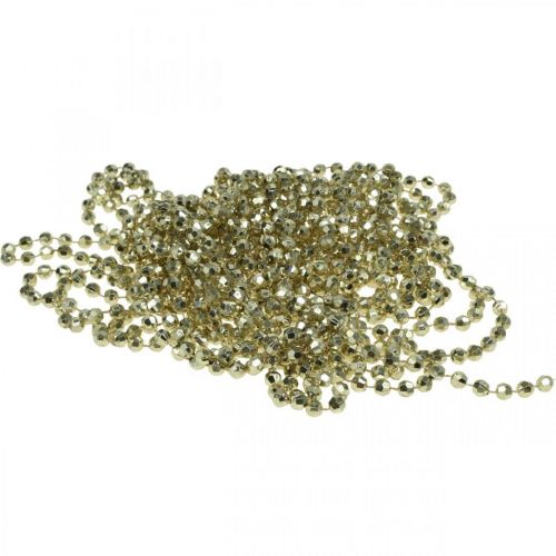 Floristik24 Weihnachtsgirlande Kette Perlen Hellgold Weihnachtsdeko 9m