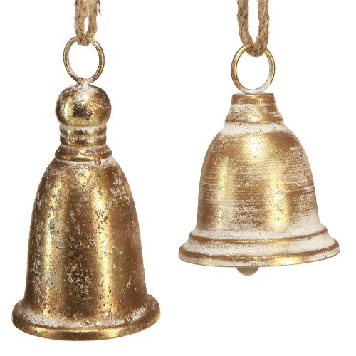 Floristik24 Weihnachtsglocke Glocke Gold Antik-Optik H13/18cm 2St