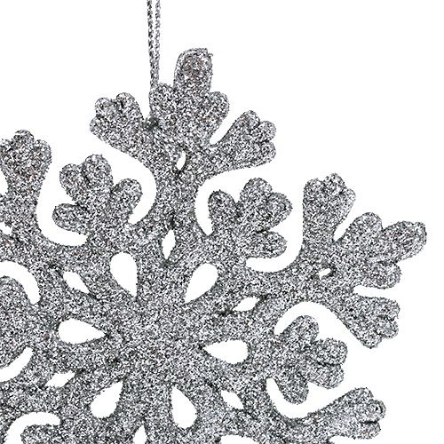 Floristik24 Weihnachtshänger Mix mit Glitter Silber 3St