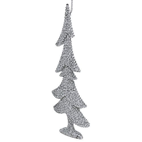 Floristik24 Weihnachtshänger Mix mit Glitter Silber 3St