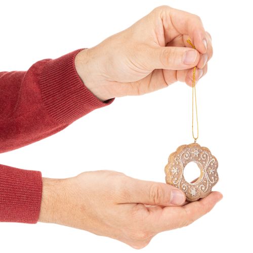 Weihnachtsanhänger Lebkuchen-Optik Kunststoff 6cm 4-teilig | Floristik24.at