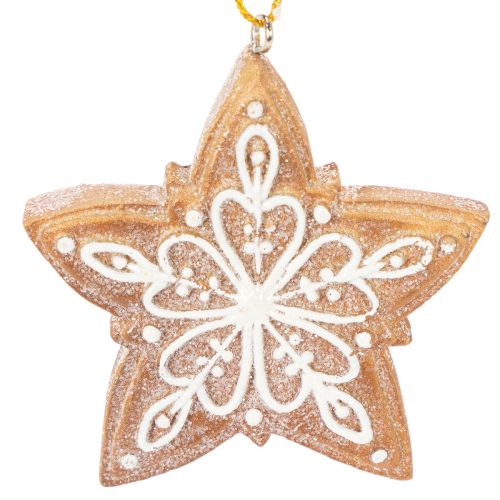 Weihnachtsanhänger Lebkuchen-Optik Kunststoff 6cm 4-teilig | Floristik24.at