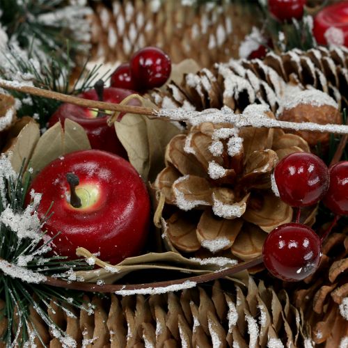 Artikel Weihnachtskranz mit Deko-Früchten beschneit Ø33cm