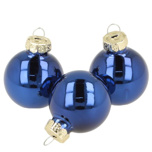 Mini Weihnachtskugeln Glas Blau 3 cm 22 Stück für Dekoration