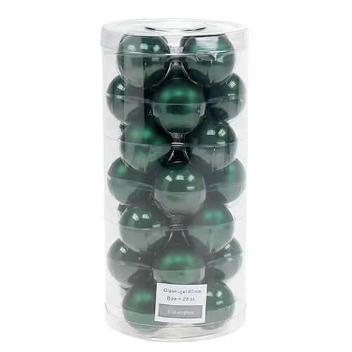 Floristik24 Weihnachtskugel Ø4cm Dunkelgrün 24 St