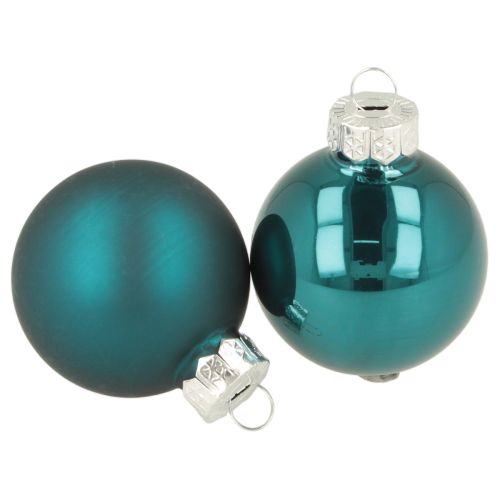 Weihnachtskugeln Glas 4cm Opalblau Matt und Glänzend 24 Stück