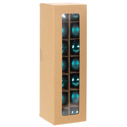 Weihnachtskugeln Glas 4cm Opalblau Matt und Glänzend 24 Stück | Floristik24.at