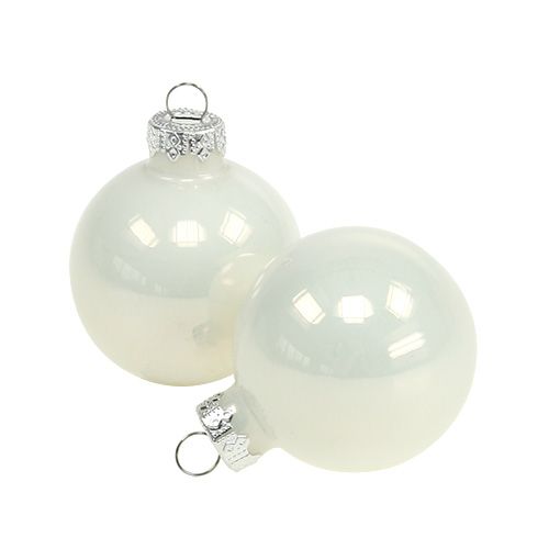 Floristik24 Weihnachtskugel Ø4cm Weiß glänzend 24St