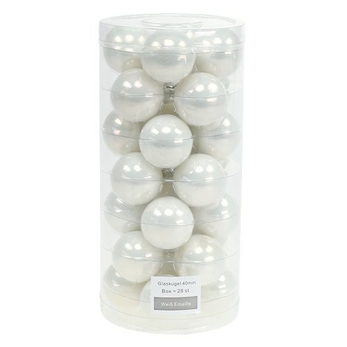 Artikel Weihnachtskugel Ø4cm Weiß glänzend 24 St