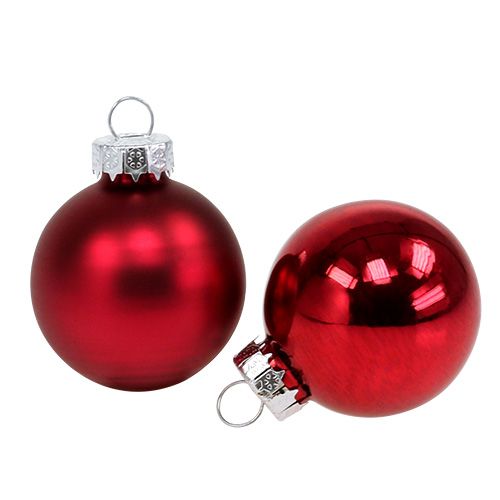 Floristik24 Weihnachtskugel Ø4cm Rot Glanz/Matt 24St