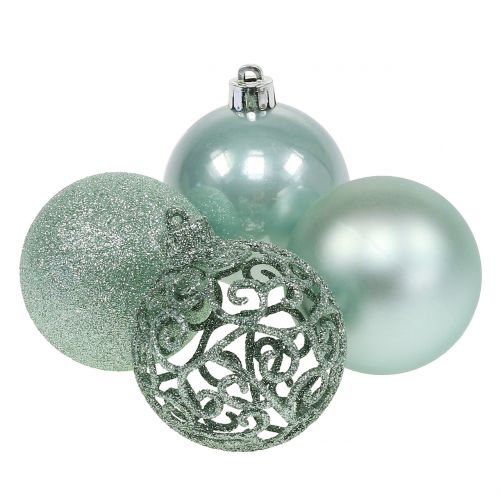 Floristik24 Weihnachtskugel Hellgrün Ø6cm 16 St