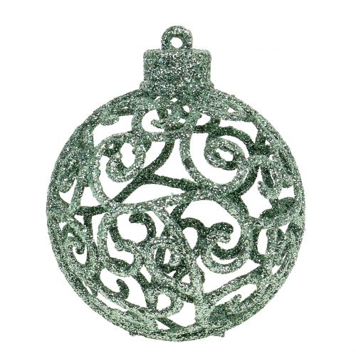 Floristik24 Weihnachtskugel Hellgrün Ø6cm 16 St