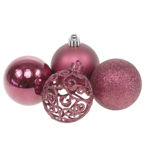 Floristik24 Weihnachtskugel Rosa Ø6cm 16St