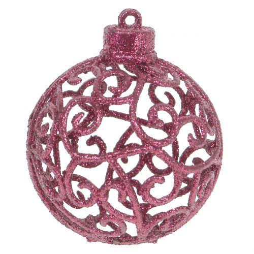 Floristik24 Weihnachtskugel Rosa Ø6cm 16 St