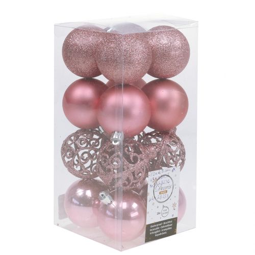 Floristik24 Weihnachtskugel Rosa Ø6cm 16 St