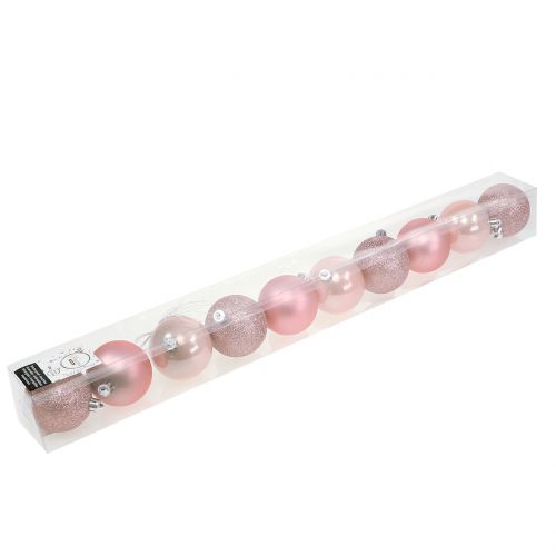 Floristik24 Weihnachtskugel Pastellrosa Mix Ø6cm 10St