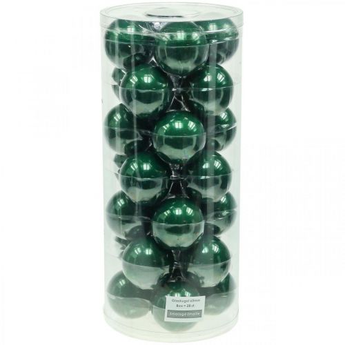 Floristik24 Weihnachtskugeln Glas Christbaumkugeln Grün Matt Ø6cm 24 St