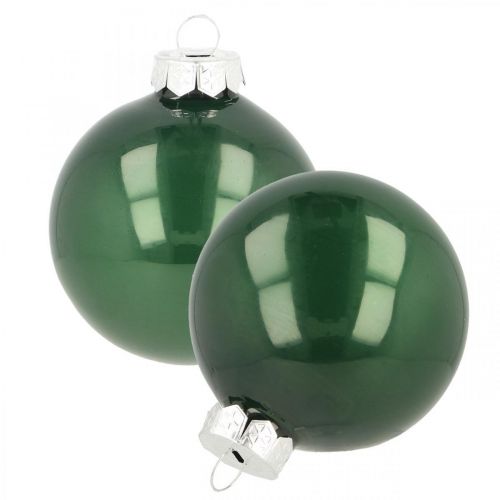 Floristik24 Weihnachtskugeln Glas Christbaumkugeln Grün Matt Ø6cm 24St