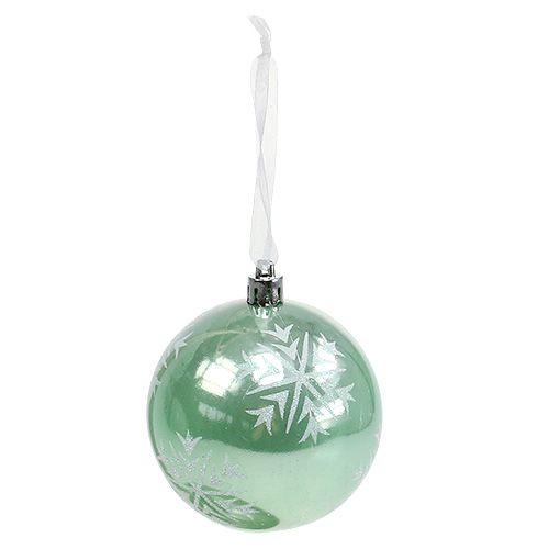 Floristik24 Weihnachtskugel Ø8cm Hellgrün Plastik 1St