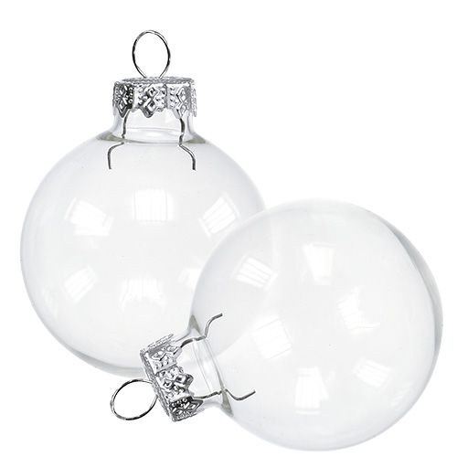 Floristik24 Weihnachtskugel Glas Ø6cm klar 24 St