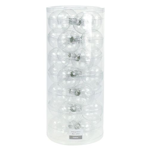 Floristik24 Weihnachtskugel Glas Ø6cm klar 24 St